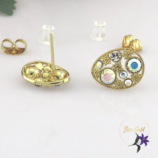 Dorit antiallergén kristályköves fülbevaló-14K 