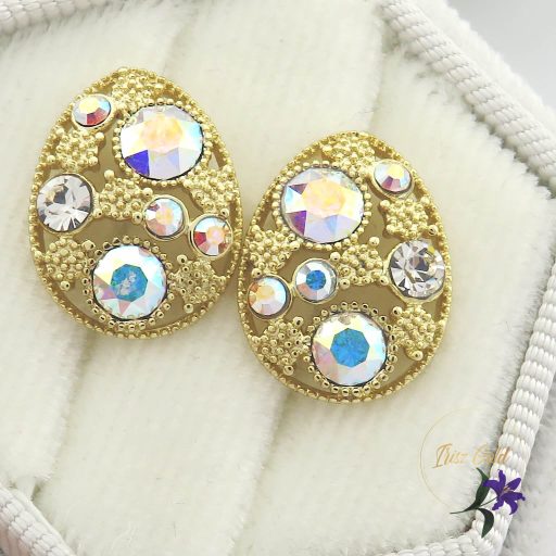 Dorit antiallergén kristályköves fülbevaló-14K 