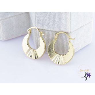 Fanna antiallergén lapos metszett karikafülbevaló-14K 