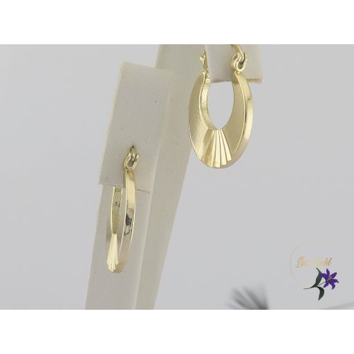 Fanna antiallergén lapos metszett karikafülbevaló-14K 