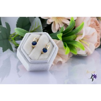 Hajna antiallergén kék  köves fülbevaló-14K 