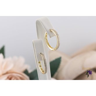   Nadja antiallergén karika fülbevaló kis cirkónia kövekkel-14K