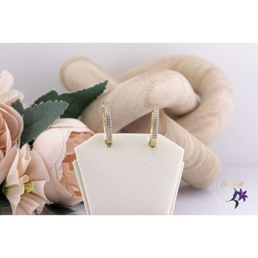 Nadja antiallergén karika fülbevaló kis cirkónia kövekkel-14K