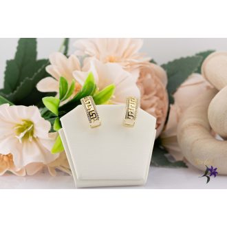 Szimmi antiallergén görögmintás fülbevaló-14K 