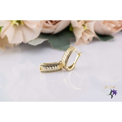 Szimmi antiallergén görögmintás fülbevaló-14K 