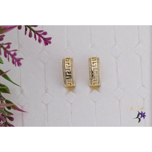 Szimmi antiallergén görögmintás fülbevaló-14K 