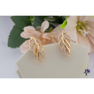 Bekke antiallergén levél formályú fülbevaló-18K