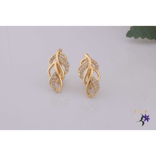 Bekke antiallergén levél formályú fülbevaló-18K