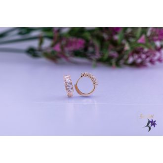 Klara antiallergén fehér köves kiskarika fülbevaló-18K 