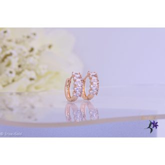 Klara antiallergén fehér köves kiskarika fülbevaló-18K 