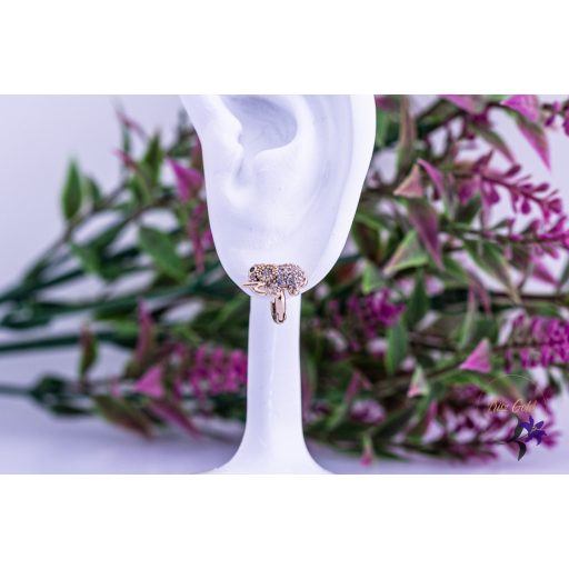 Letti antiallergén kiselefánt fülbevaló fehér kiskövekkel-18K 