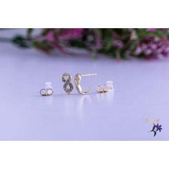   Lorka antiallergén végtelen jeles bedugós fülbevaló -14K 