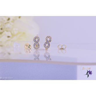   Lorka antiallergén végtelen jeles bedugós fülbevaló -14K 