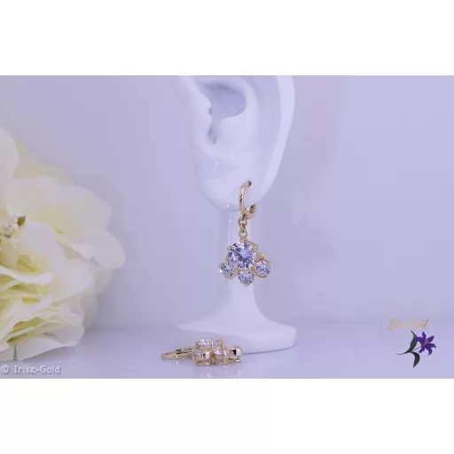 Nóri antiallergén elegáns csüngős fehérköves fübevaló-14K 
