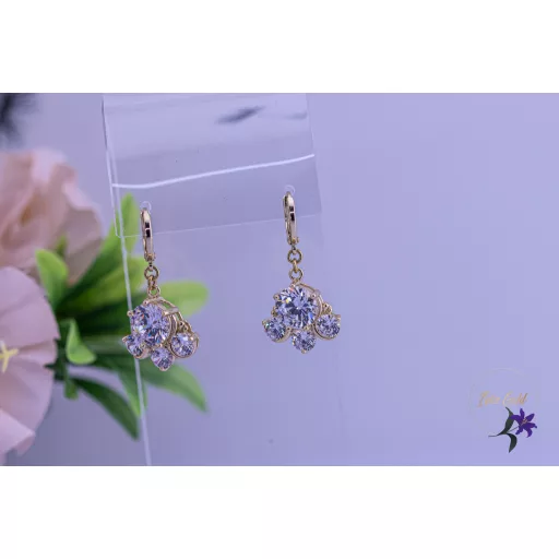 Nóri antiallergén elegáns csüngős fehérköves fübevaló-14K 