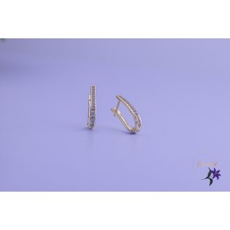   Odil antiallergén elegáns kisköves hosszított fazonú fülbevaló-14K 