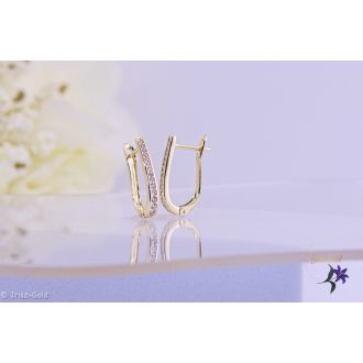   Odil antiallergén elegáns kisköves hosszított fazonú fülbevaló-14K 