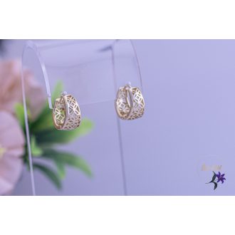   Relli antiallergén csipkemintázatú kiskarika fülbevaló-14K 
