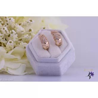Elena antiallergén elegáns apróköves fülbevaló-18K 