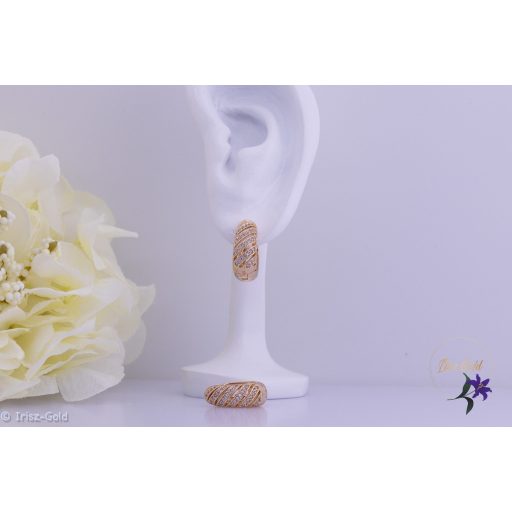 Elena antiallergén elegáns apróköves fülbevaló-18K 