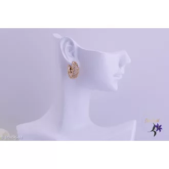 Elena antiallergén elegáns apróköves fülbevaló-18K 