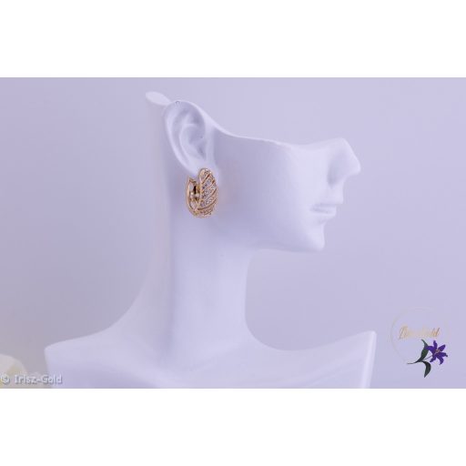 Elena antiallergén elegáns apróköves fülbevaló-18K 