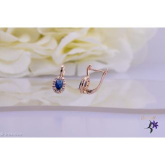 Gilda antiallergén kék köves fülbevaló-18K 