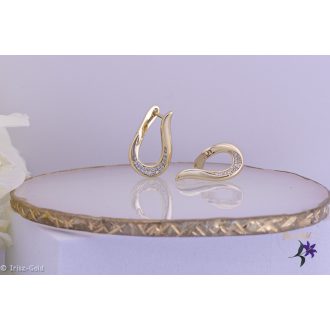   Hanne antiallergén csavart egyedi fülbevaló kis kövekkel-14K 