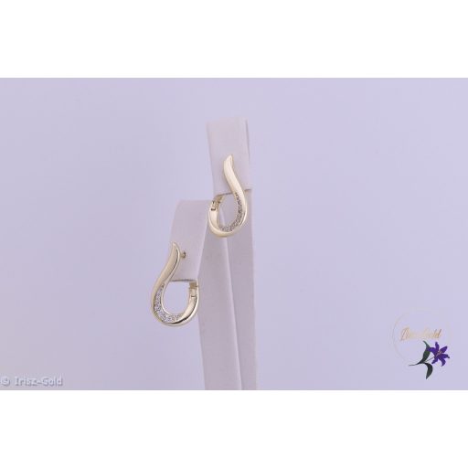 Hanne antiallergén csavart egyedi fülbevaló kis kövekkel-14K 