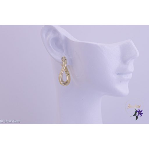 Hanne antiallergén csavart egyedi fülbevaló kis kövekkel-14K 