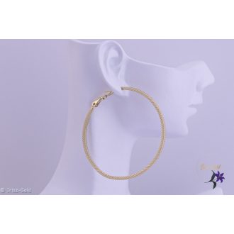 Lizett antiallergén metszett karika fülbevaló-14K 