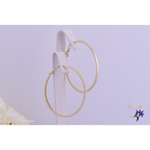 Lizett antiallergén metszett karika fülbevaló-14K 