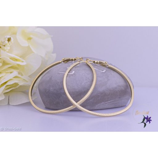 Lizett antiallergén metszett karika fülbevaló-14K 