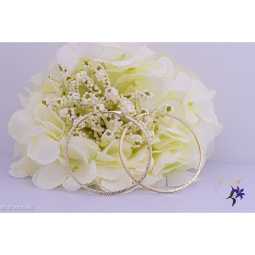 Lizett antiallergén metszett karika fülbevaló-14K 