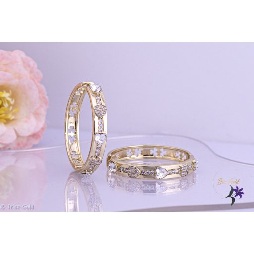 Jerta prémium kategóriás antiallergén fehér kristályköves karika fülbevaló -14K 