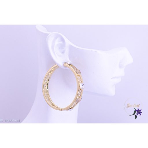 Jerta prémium kategóriás antiallergén fehér kristályköves karika fülbevaló -14K 