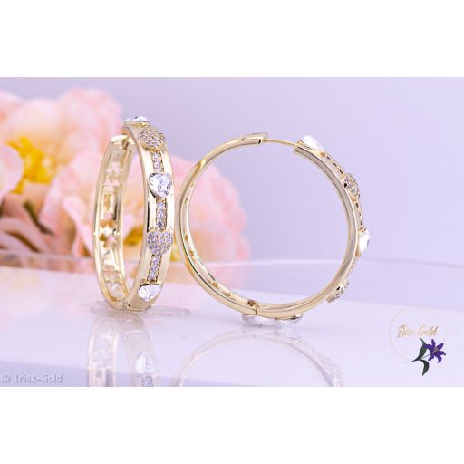 Jerta prémium kategóriás antiallergén fehér kristályköves karika fülbevaló -14K 