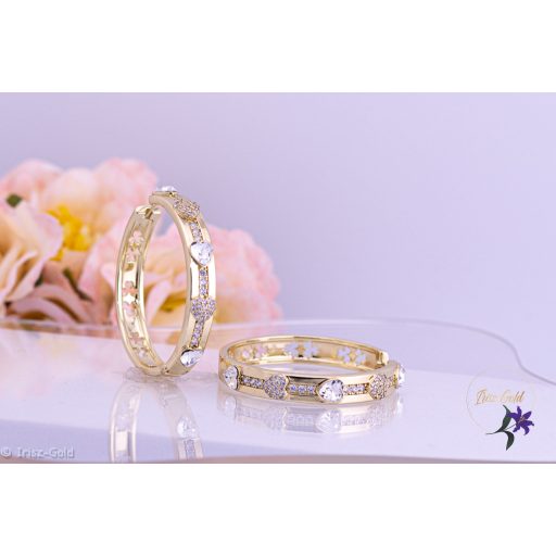 Jerta prémium kategóriás antiallergén fehér kristályköves karika fülbevaló -14K 