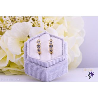   Aliza antiallergén kiskarika fülbevaló fehér kis szivekkel-14K 