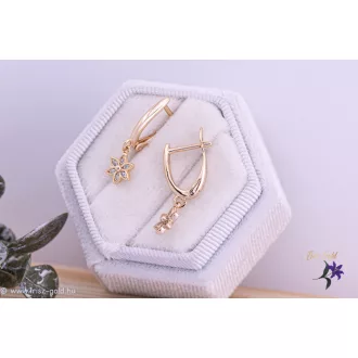 Héli goldfilled kisvirágos csüngős fülbevaló-18K 