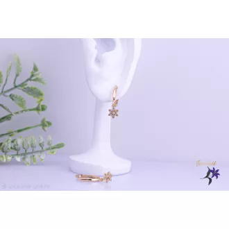 Héli goldfilled kisvirágos csüngős fülbevaló-18K 