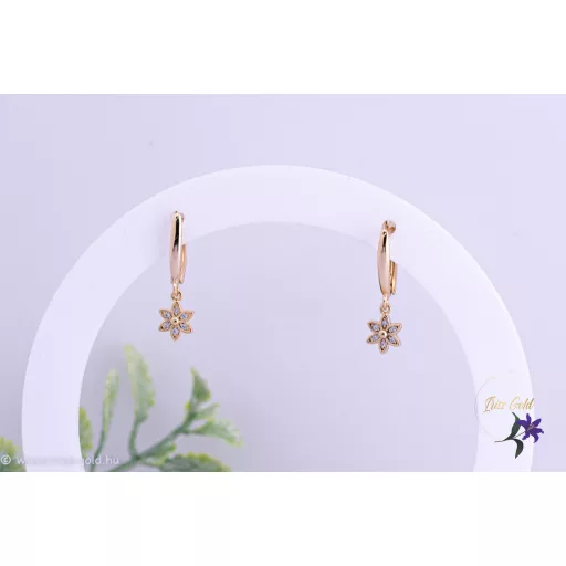 Héli goldfilled kisvirágos csüngős fülbevaló-18K 