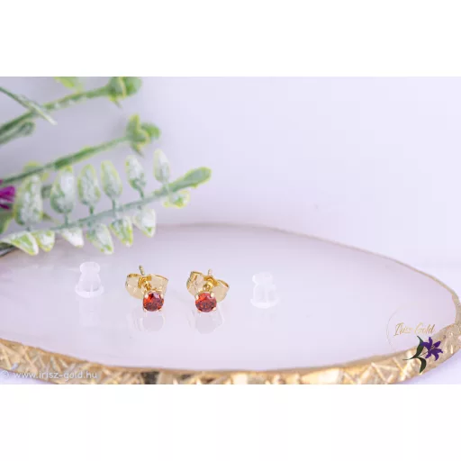 Vica goldfilled 0,4 mm piros szegfű fülbevaló-14K