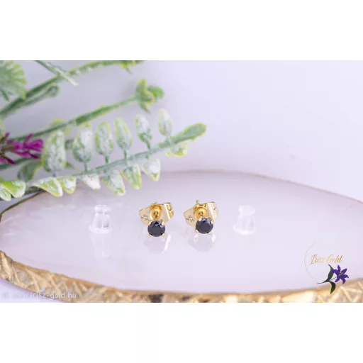 Vica goldfilled 0,4 mm fekete szegfű fülbevaló-14K