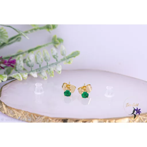 Vica goldfilled 0,4 mm zöld szegfű fülbevaló-14K