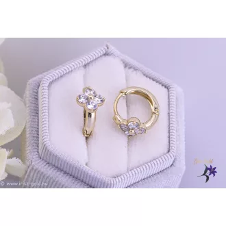 Flóra goldfilled fehér kisvirágos karika fülbevaló-14K 