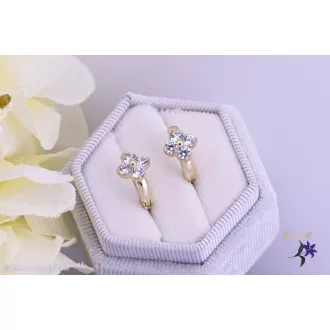 Flóra goldfilled fehér kisvirágos karika fülbevaló-14K 