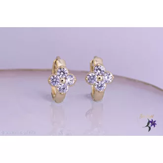 Flóra goldfilled fehér kisvirágos karika fülbevaló-14K 