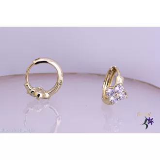 Flóra goldfilled fehér kisvirágos karika fülbevaló-14K 