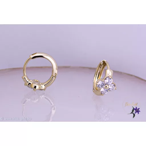 Flóra goldfilled fehér kisvirágos karika fülbevaló-14K 